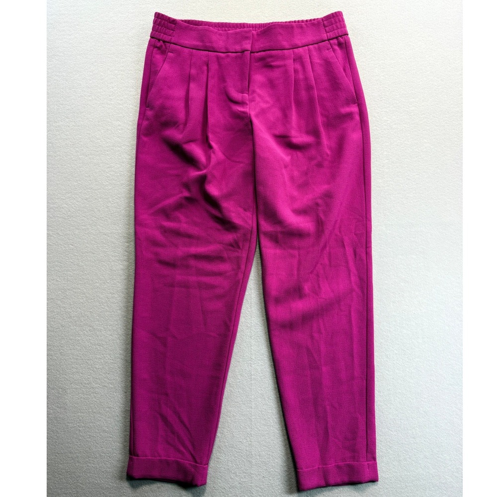 The Limited Trousers Women 2 Hot Pink Pleated Ankle Cuff Stretch Waist 32x27